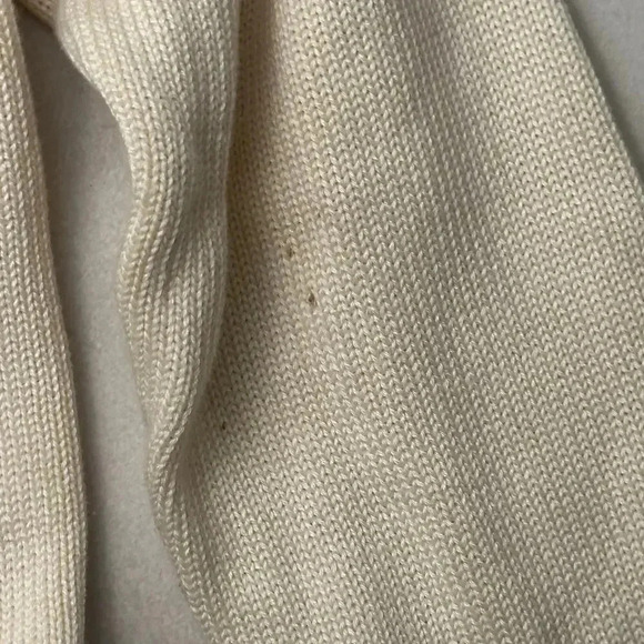 Ralph Lauren Rugby Vintage Sweater with Crest Patch, Cream 80s Preppy Cardigan - Picture 10 of 11